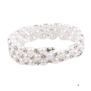 Handmade Three Layers Pearl Crystal Bracelet